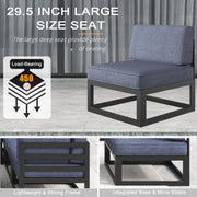 LayinSun 9 - Piece Large Outdoor Modular Sectional Set with Propane Fire Pit Table