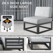 LayinSun 9 - Piece Large Outdoor Modular Sectional Set with Propane Fire Pit Table