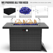 LayinSun 9 - Piece Large Outdoor Modular Sectional Set with Propane Fire Pit Table