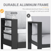 LayinSun 5 - Piece Outdoor Aluminum Furniture Set with Rectangle Coffee Table