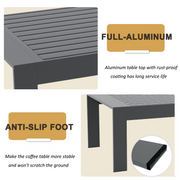 LayinSun 5 - Piece Outdoor Aluminum Furniture Set with Rectangle Coffee Table