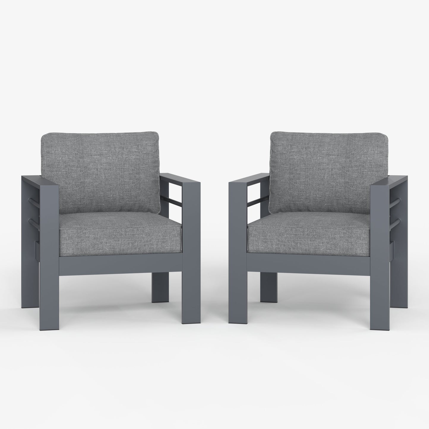 LayinSun Outdoor Aluminum Armchair Set of 2 - Alturas Collection