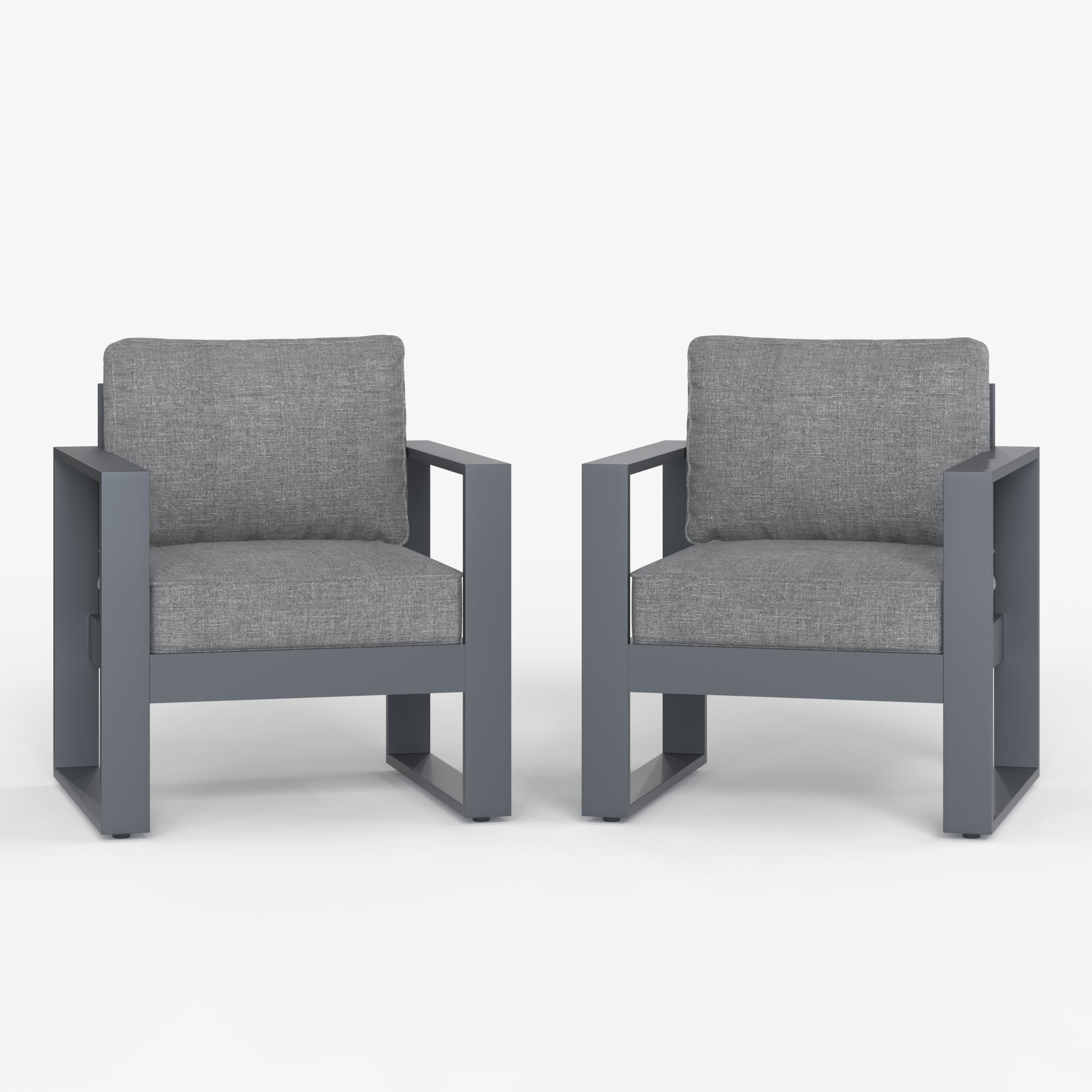 LayinSun Hight Back Outdoor Aluminum Armchair Set of 2 - Hyannis Collection