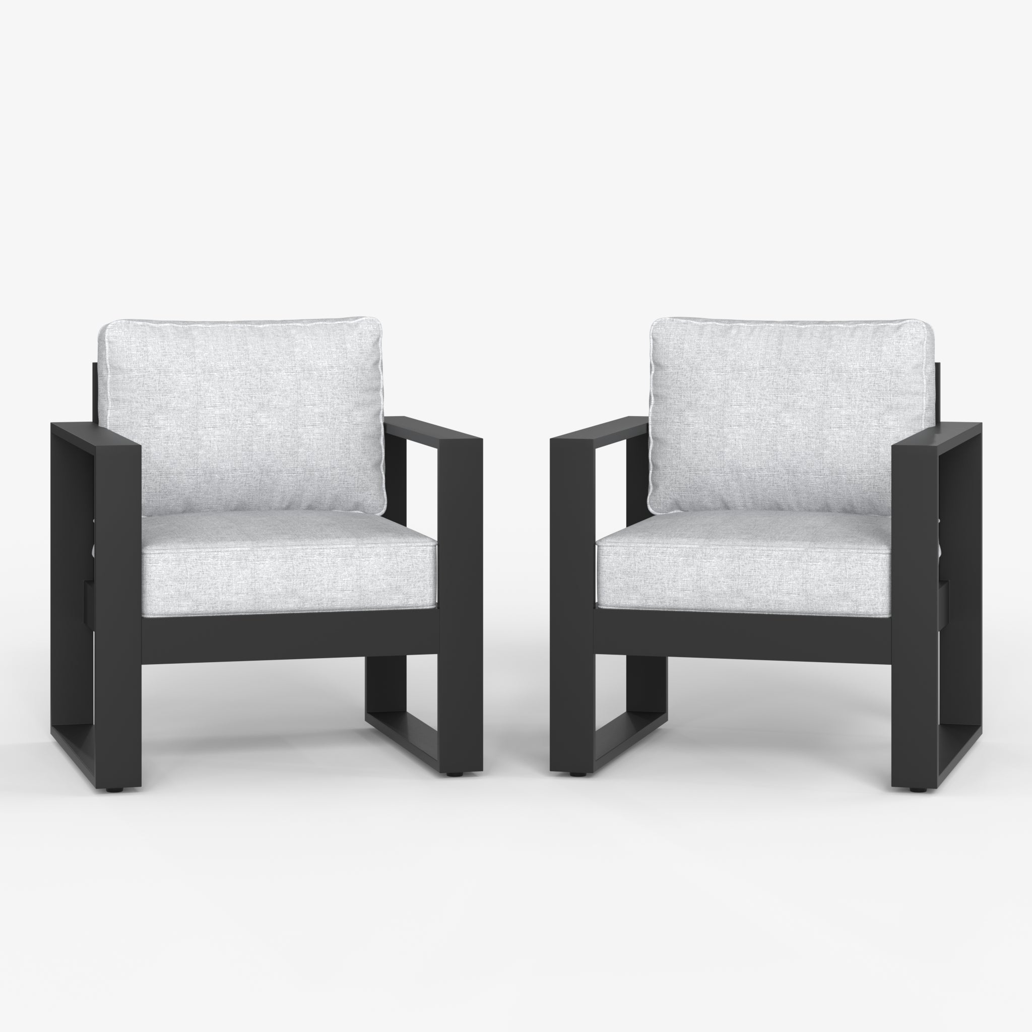LayinSun Hight Back Outdoor Aluminum Armchair Set of 2 - Hyannis Collection
