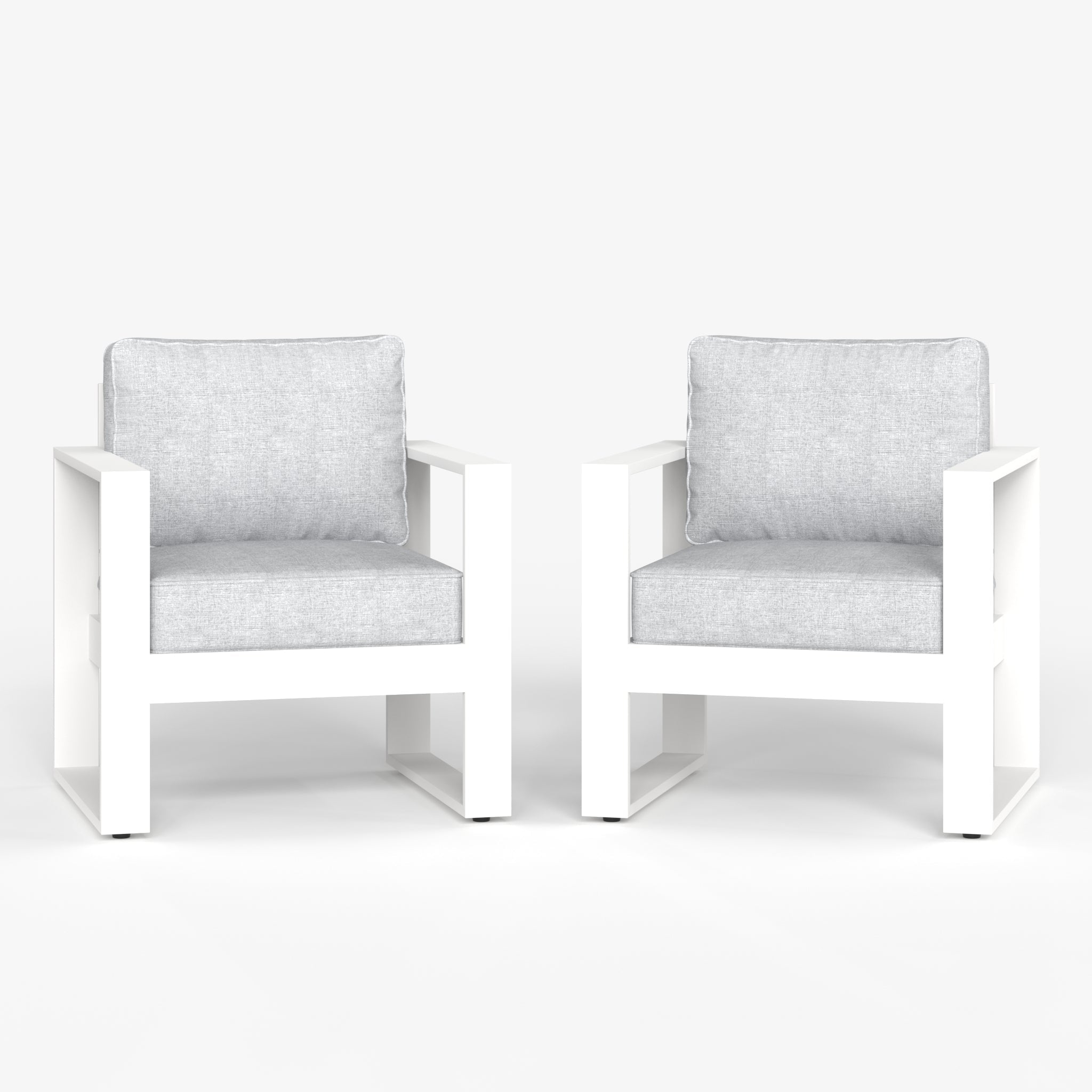 LayinSun Hight Back Outdoor Aluminum Armchair Set of 2 - Hyannis Collection