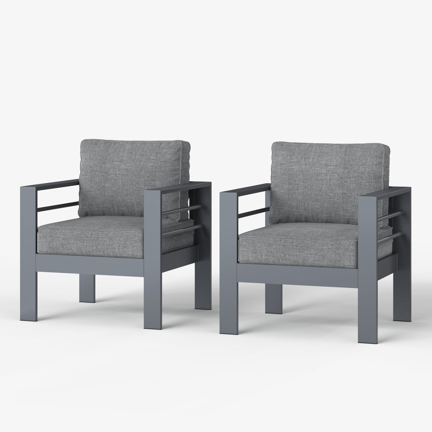 LayinSun Outdoor Aluminum Armchair Set of 2 - Alturas Collection