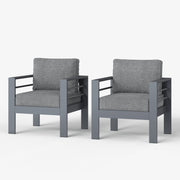 LayinSun Outdoor Aluminum Armchair Set of 2 - Alturas Collection