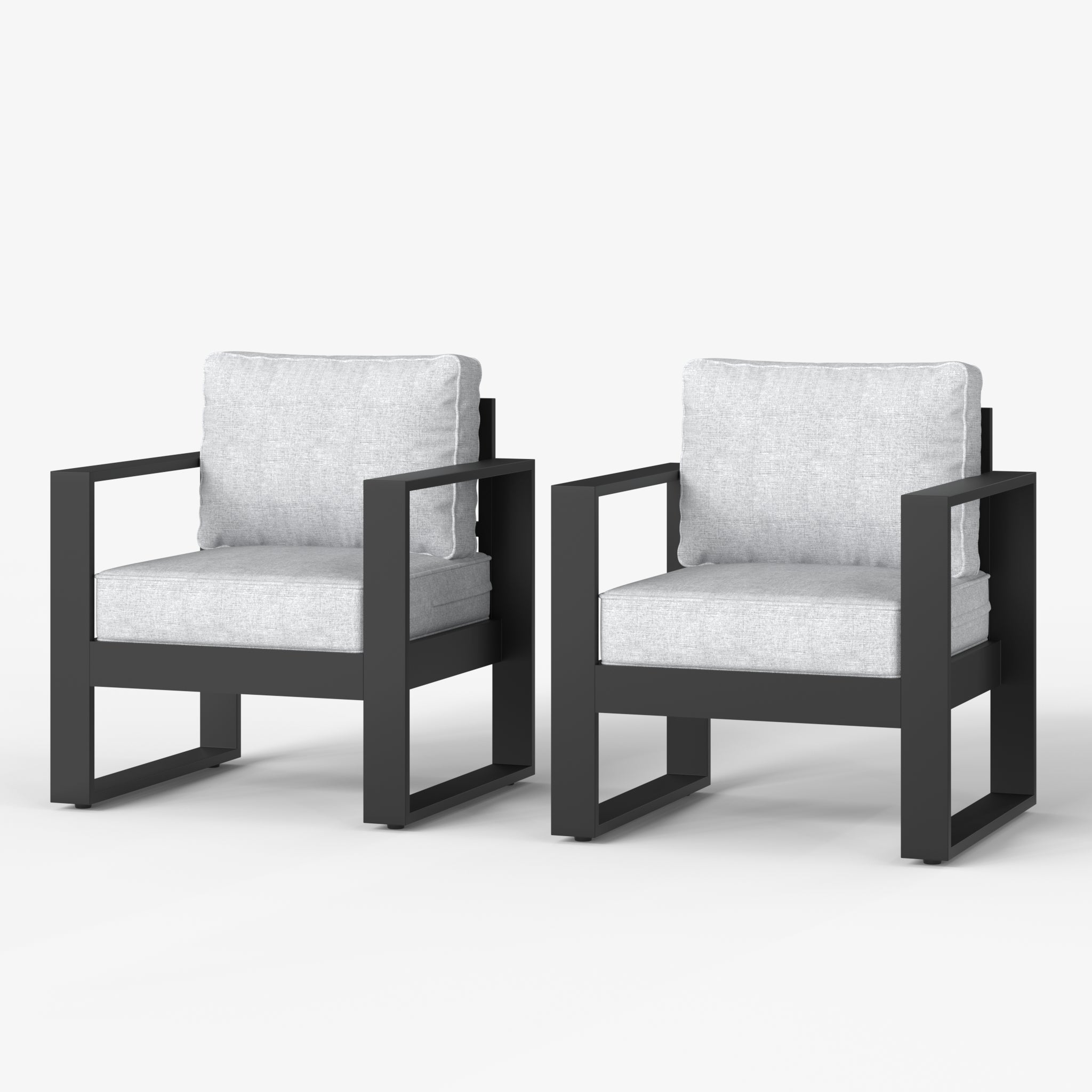 LayinSun Hight Back Outdoor Aluminum Armchair Set of 2 - Hyannis Collection