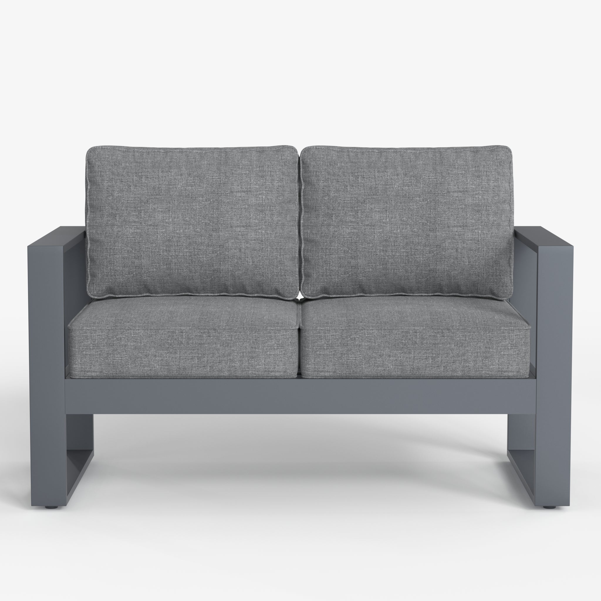 LayinSun Hight Back Aluminum Outdoor Loveseat 2 Seat - Hyannis Collection