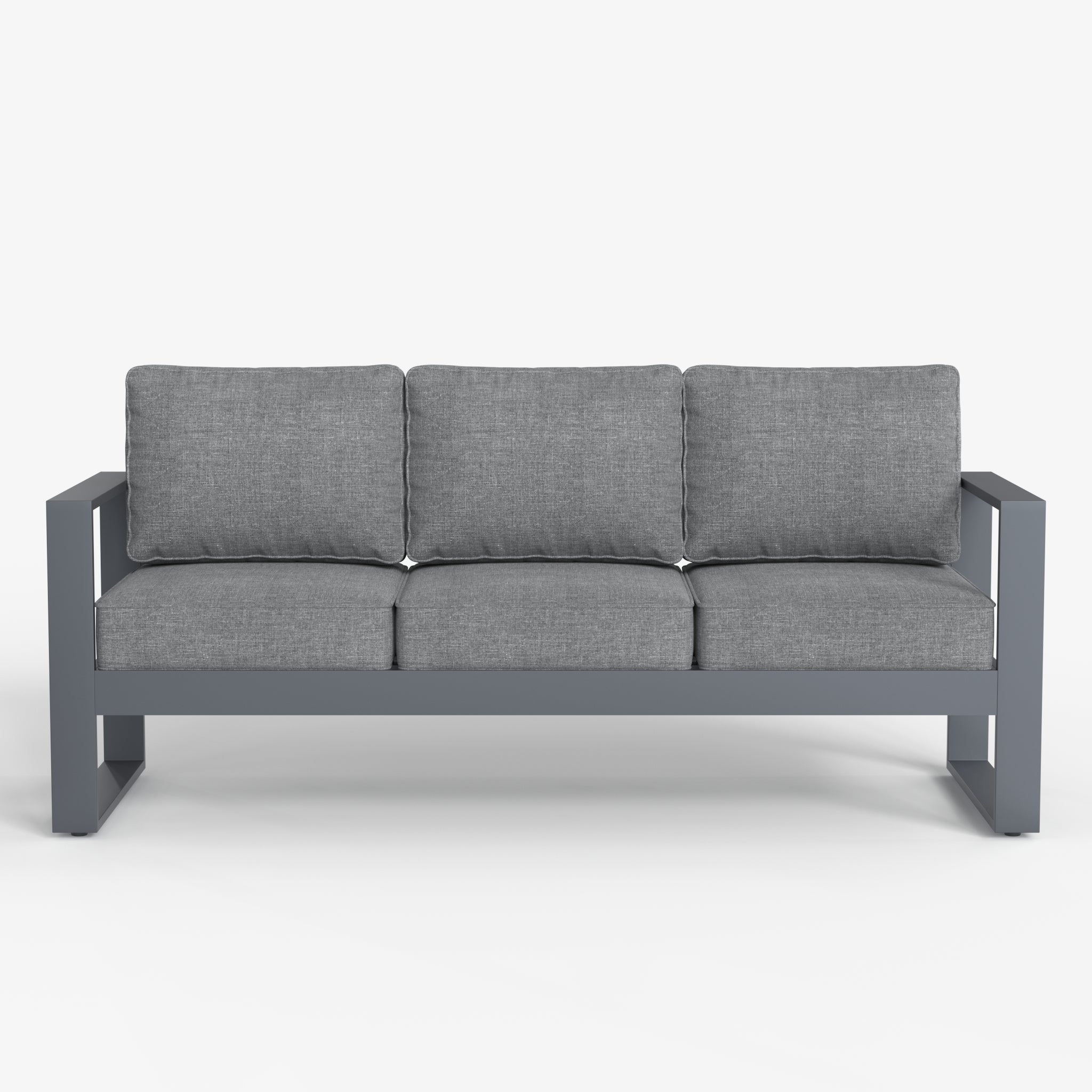 LayinSun Hight Back Aluminum Outdoor Sofa 3 Seat - Hyannis Collection
