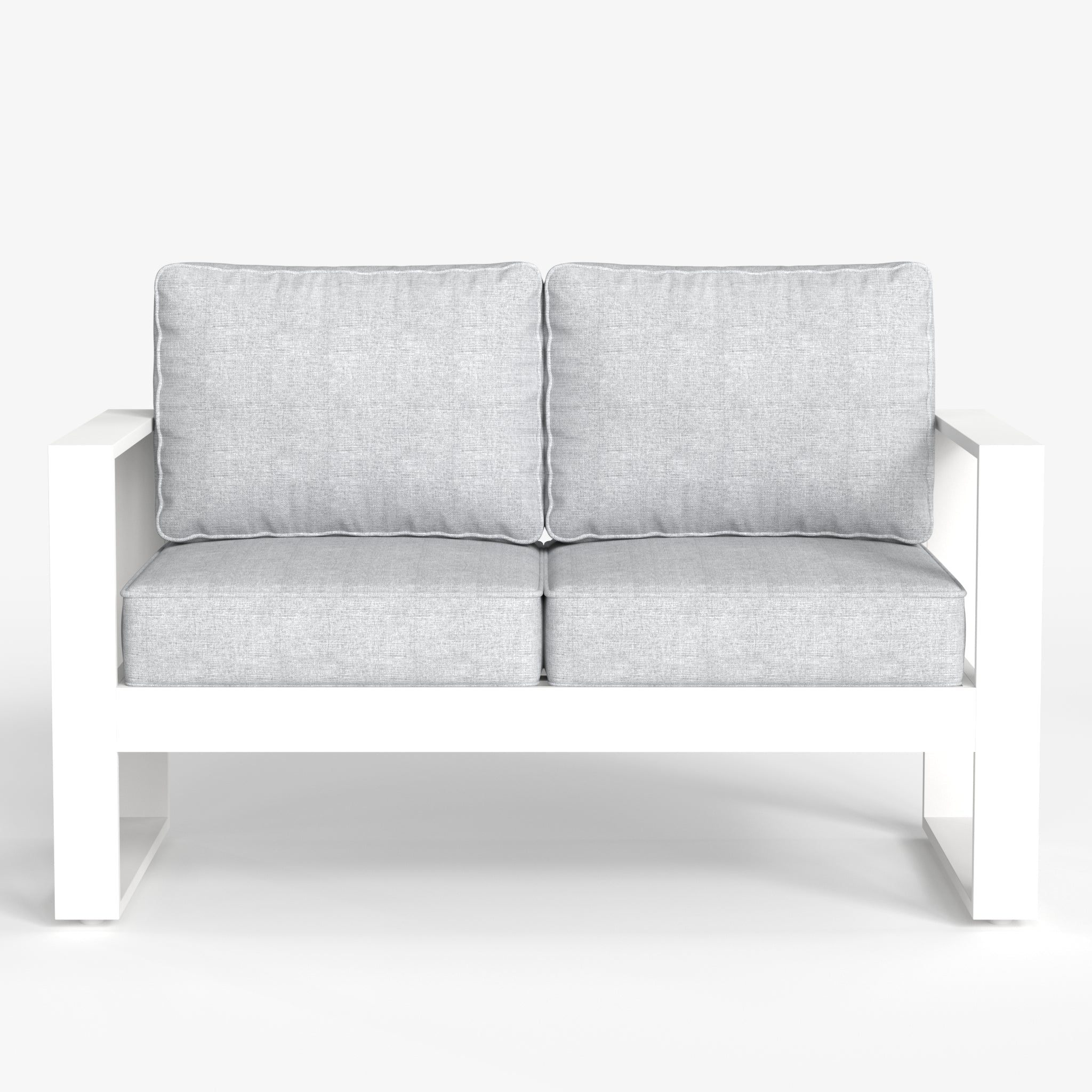 LayinSun Hight Back Aluminum Outdoor Loveseat 2 Seat - Hyannis Collection