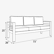 LayinSun Aluminum Outdoor Sofa 3 Seat - Alturas Collection
