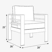 LayinSun Outdoor Aluminum Armchair Set of 2 - Alturas Collection