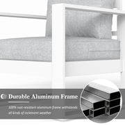 LayinSun 5 Piece Hight Back Aluminum Outdoor Furniture Set with Propane Fire Pit Table