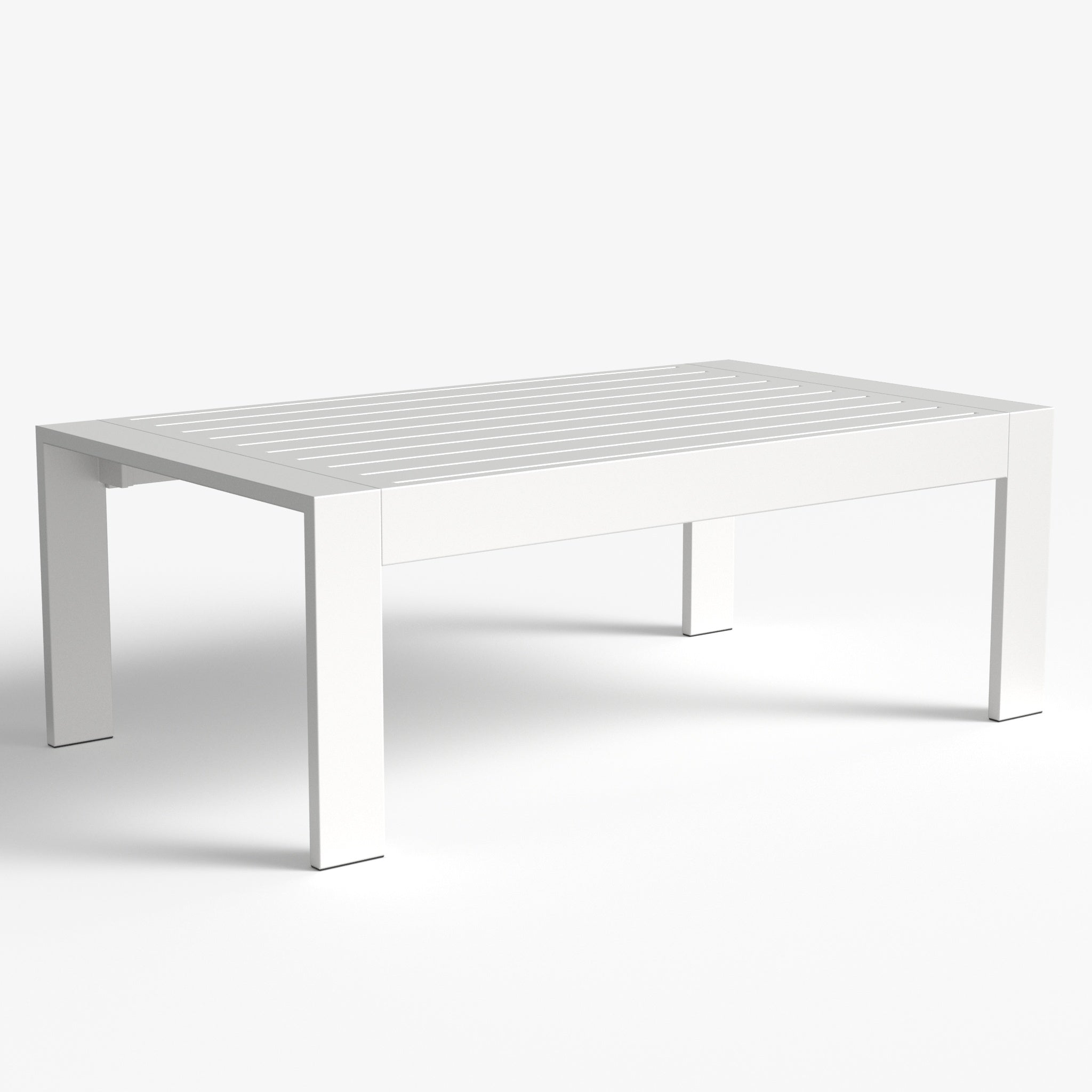 LayinSun 43 inch Modern Aluminum Outdoor Rectangle Coffee Table