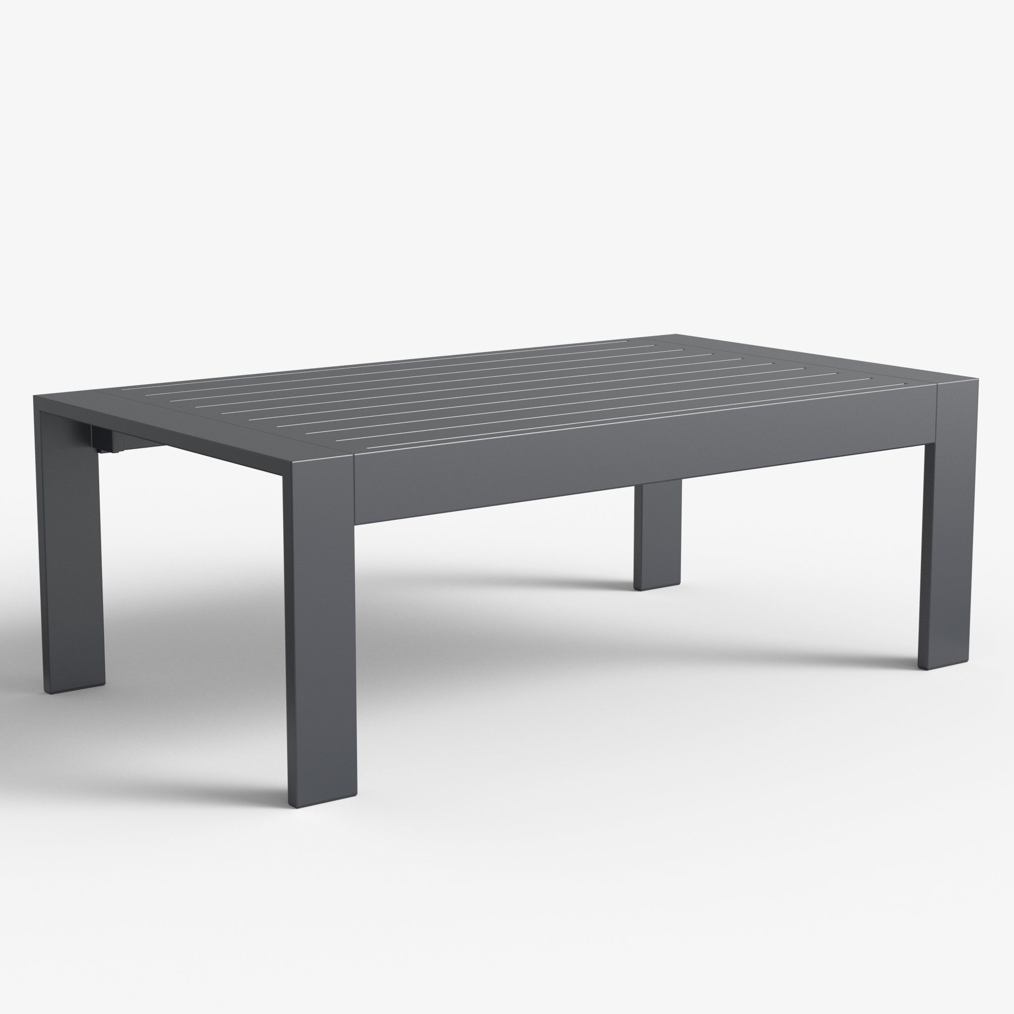 LayinSun 43 inch Modern Aluminum Outdoor Rectangle Coffee Table