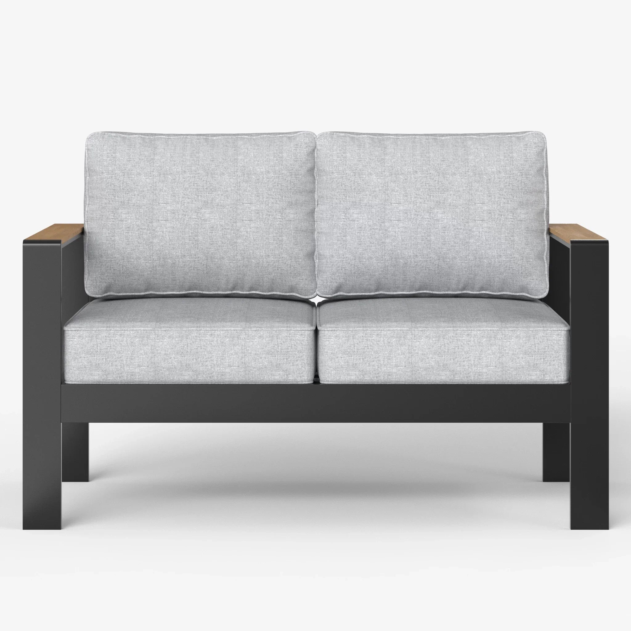 LayinSun Outdoor Loveseat with Wood Plastic Armrest - Aosta Collection