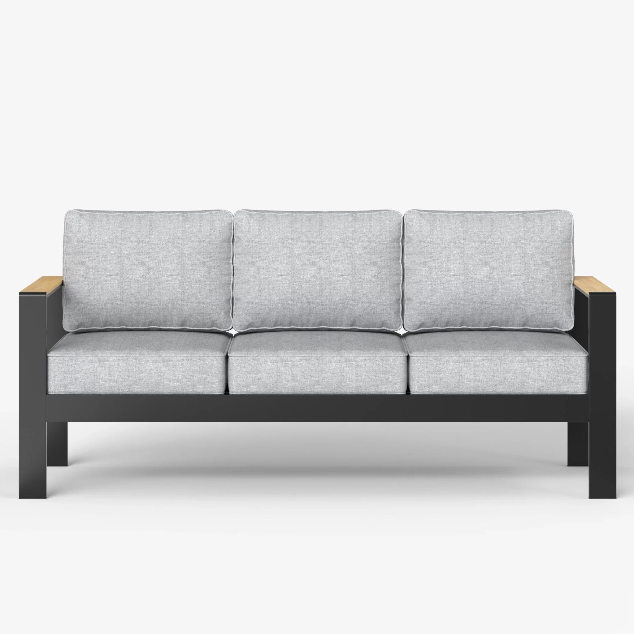 LayinSun Outdoor Sofa with Wood Plastic Armrest - Aosta Collection