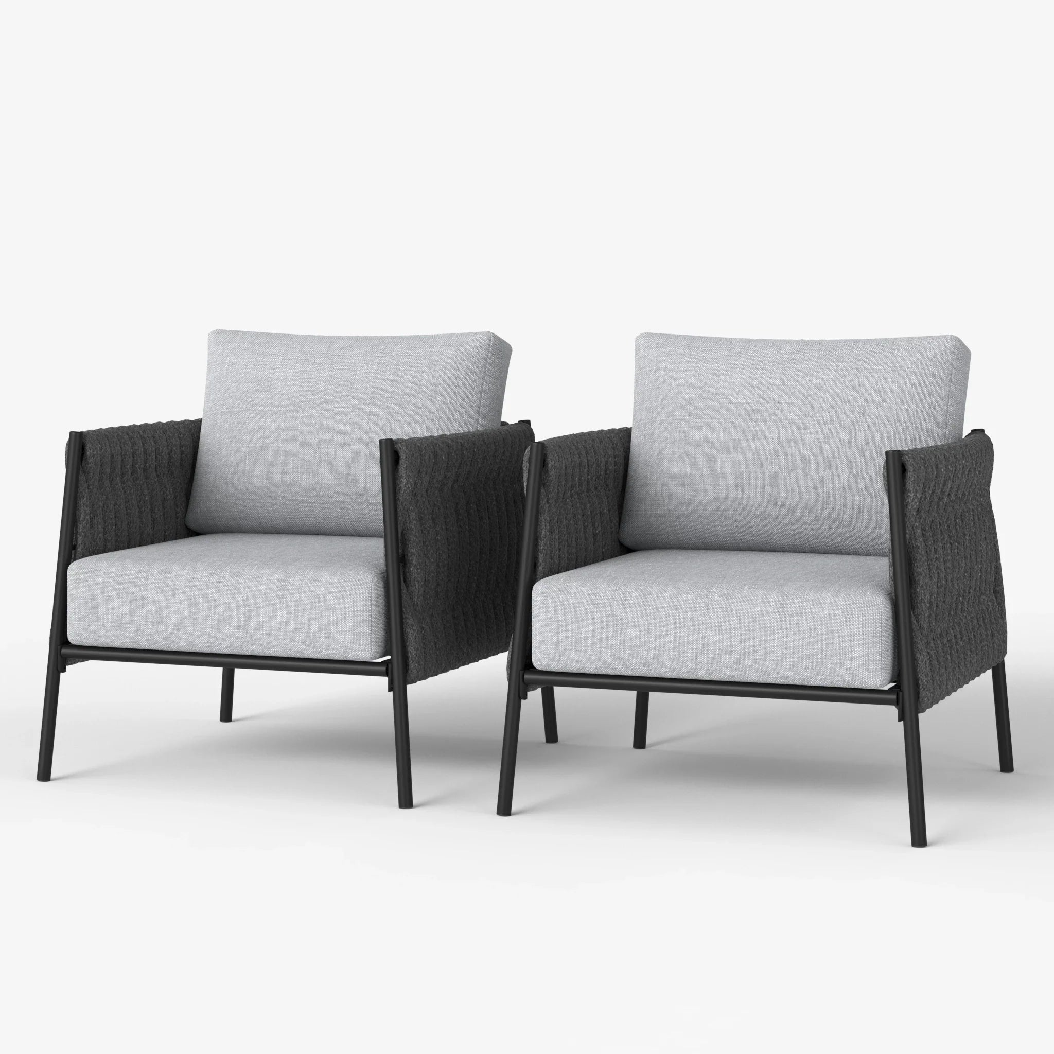 LayinSun Woven Rope Outdoor Armchair Set of 2 - Osborn Collection