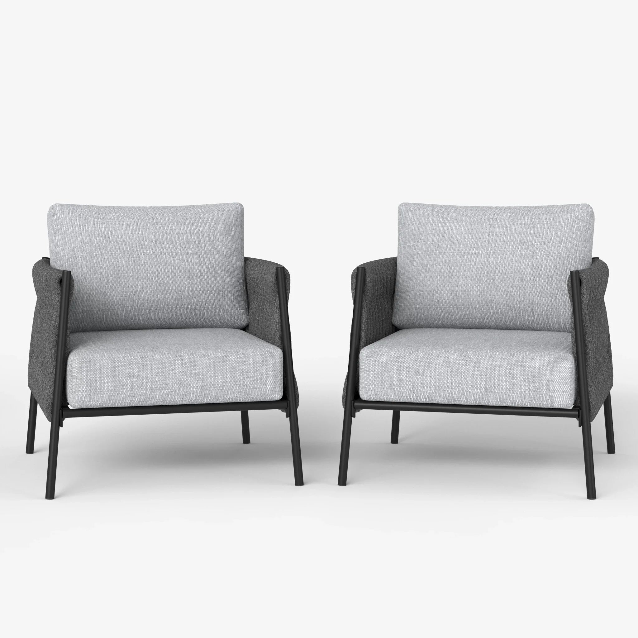 LayinSun Woven Rope Outdoor Armchair Set of 2 - Osborn Collection