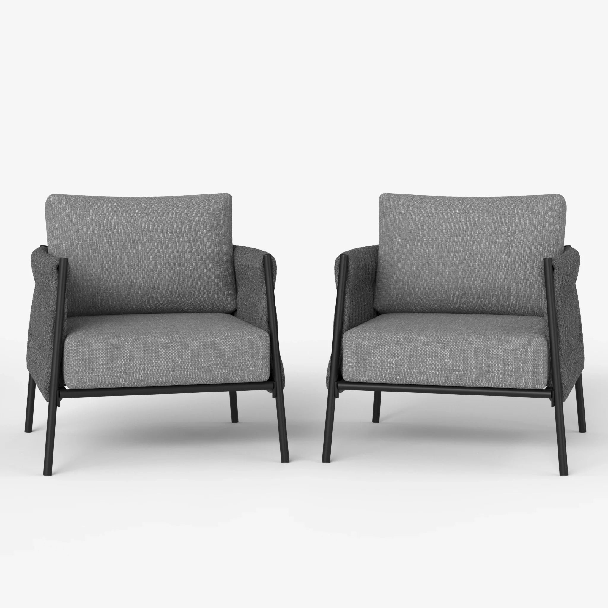 LayinSun Woven Rope Outdoor Armchair Set of 2 - Osborn Collection