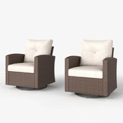 LayinSun Traditional Wicker Swivel Chairs Set of 2 - Latina Collection