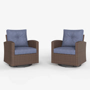 LayinSun Traditional Wicker Swivel Chairs Set of 2 - Latina Collection