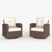 LayinSun Traditional Wicker Swivel Chairs Set of 2 - Latina Collection