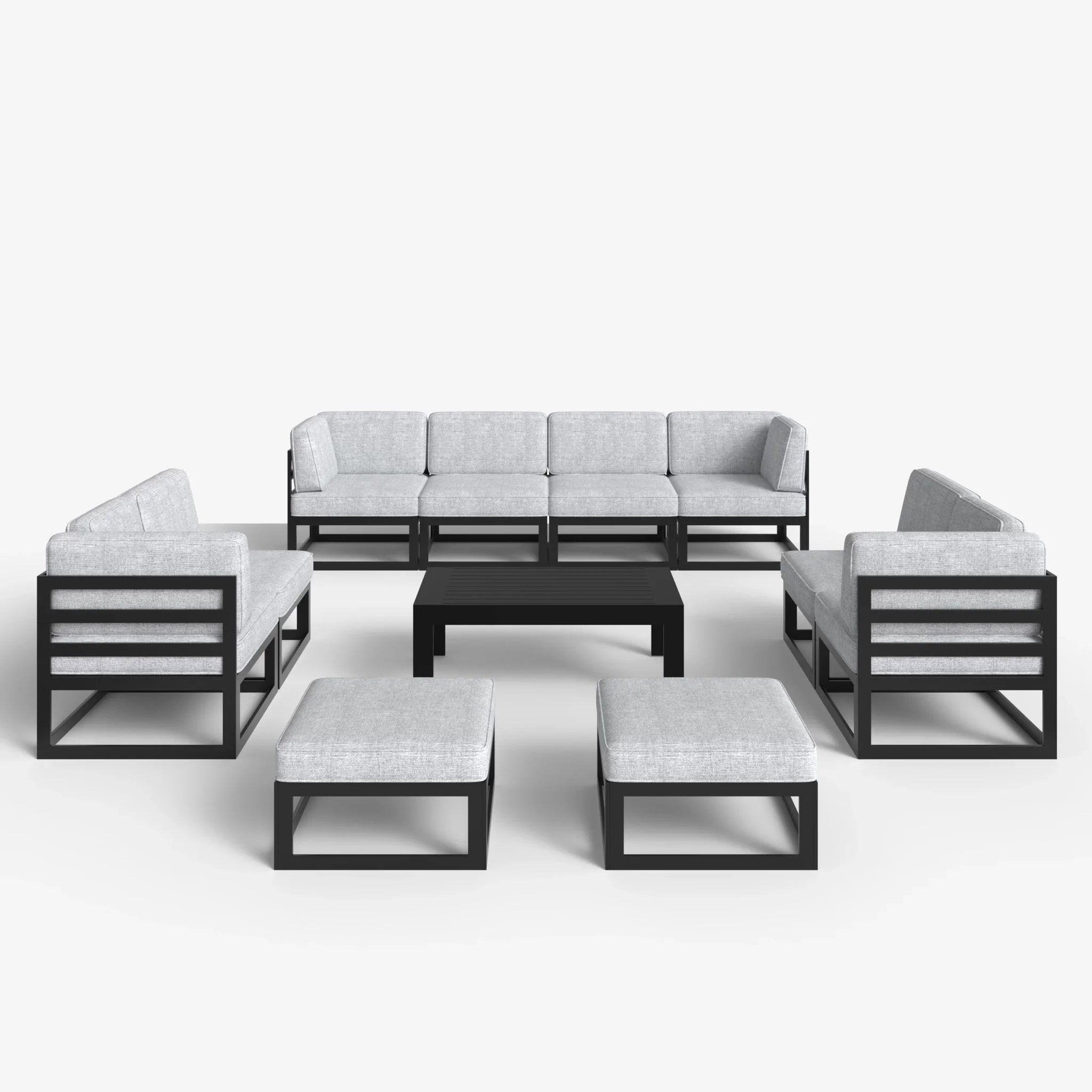 LayinSun 11 - Piece Large Outdoor Modular Sectional Set with Coffee Table